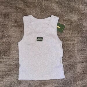 Daily drills grey logo ribbed tank